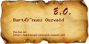 Bartánusz Oszvald névjegykártya